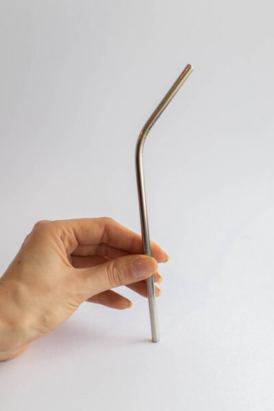 21.5cm metal straw