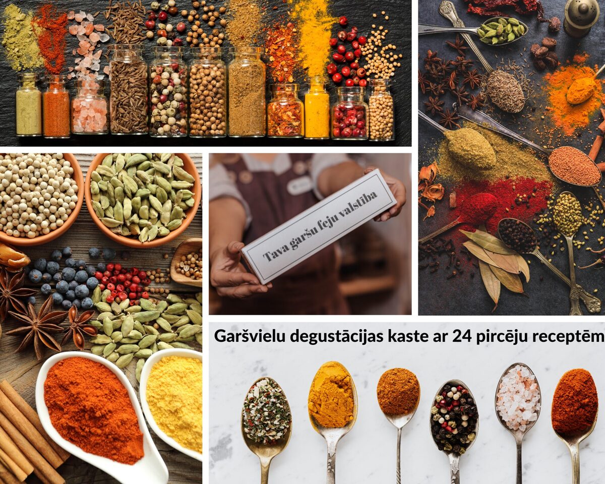 Spice tasting box with 24 recipes