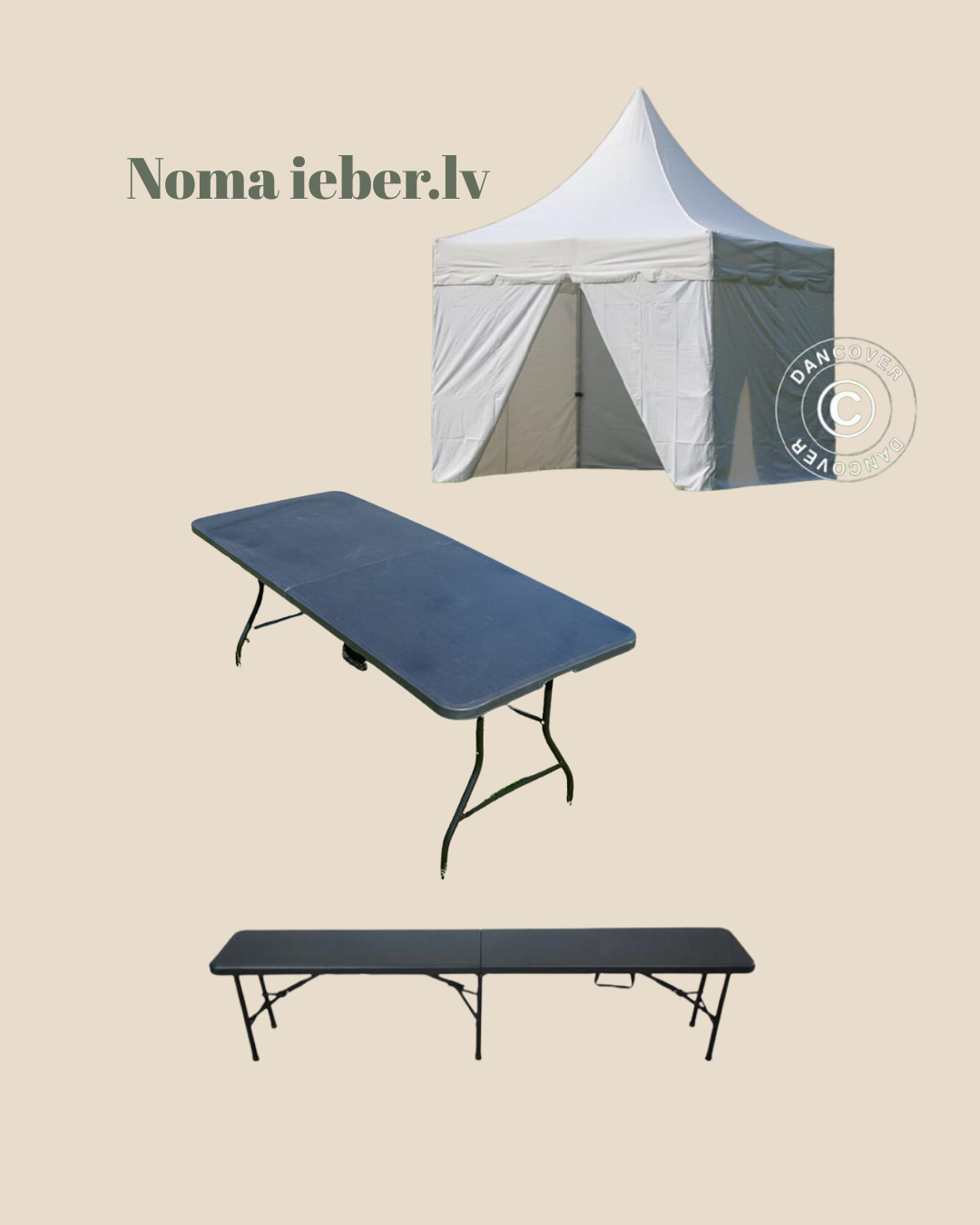 Saliekamās nojumes 3x3m noma pasākumiem
