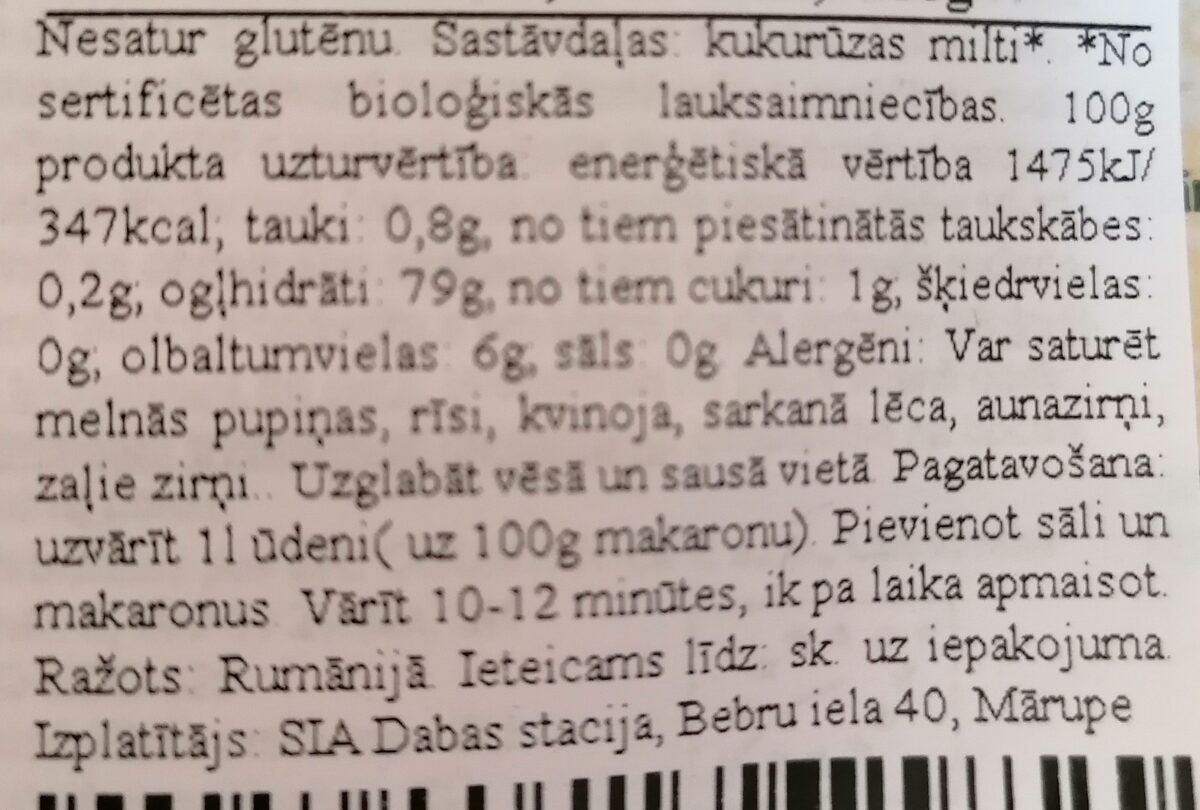 Gluten-free corn pasta 50g