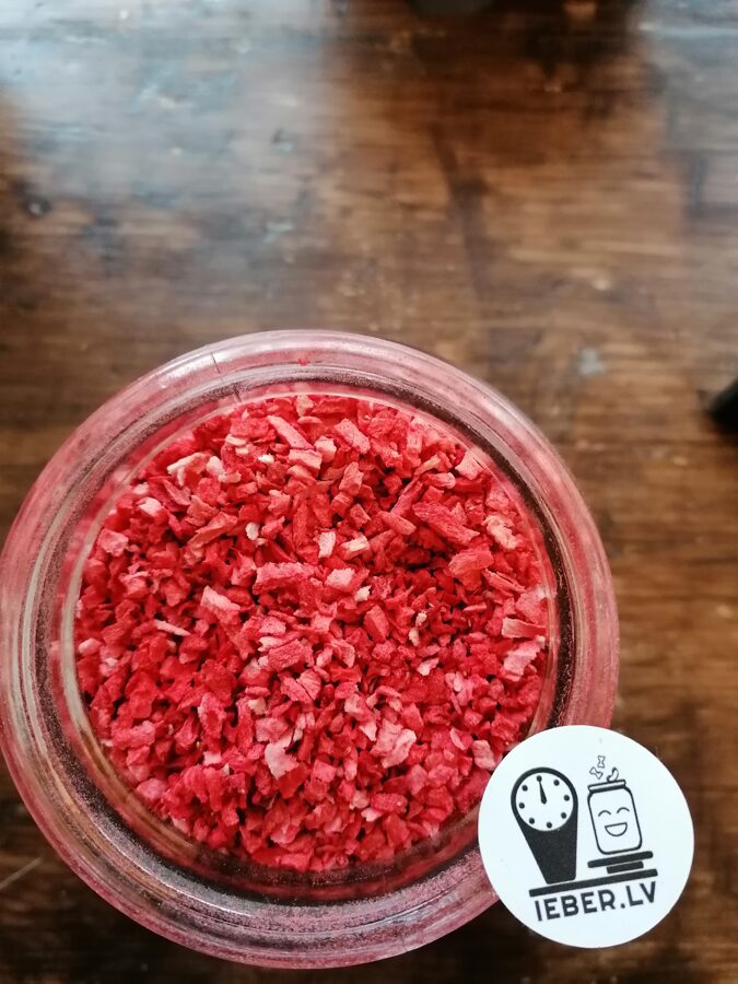 Zemenes saldējot žāvētas (sublimētas) gabaliņi 0-4mm 25g