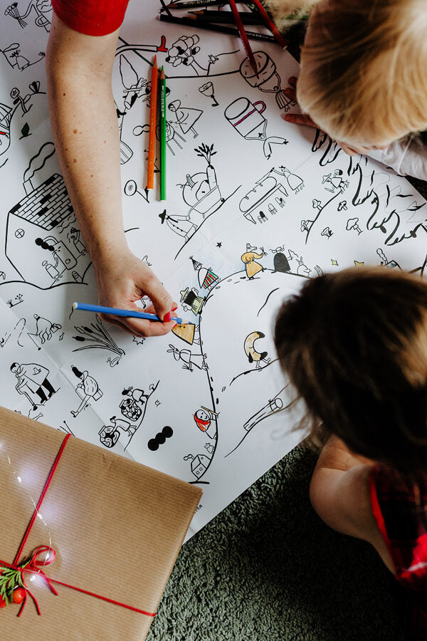 Giant coloring poster Latvian traditions