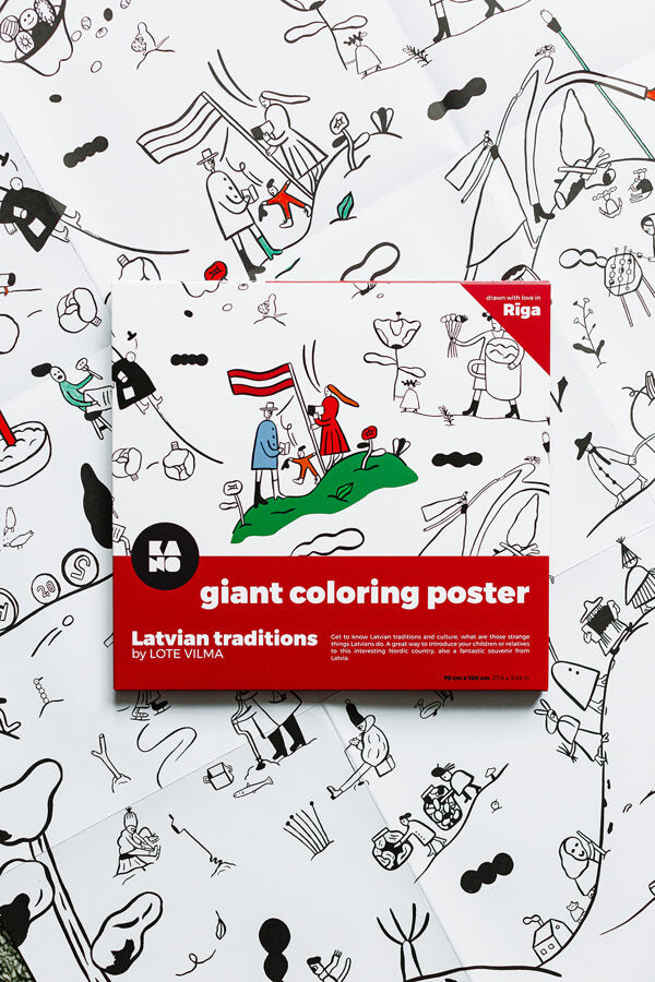 Giant coloring poster Latvian traditions