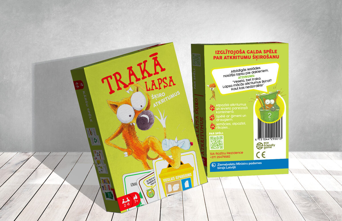 Izglītojoša galda spēle “Trakā Lapsa šķiro atkritumus”