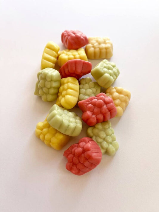 Jelly candies made from natural fruit and berry juice smoothie, organic 50g