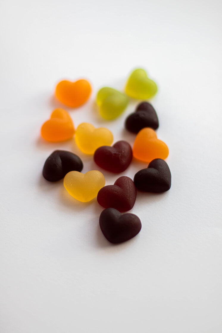 Jelly candies in the shape of hearts, gelatin, lactose and gluten free 50g