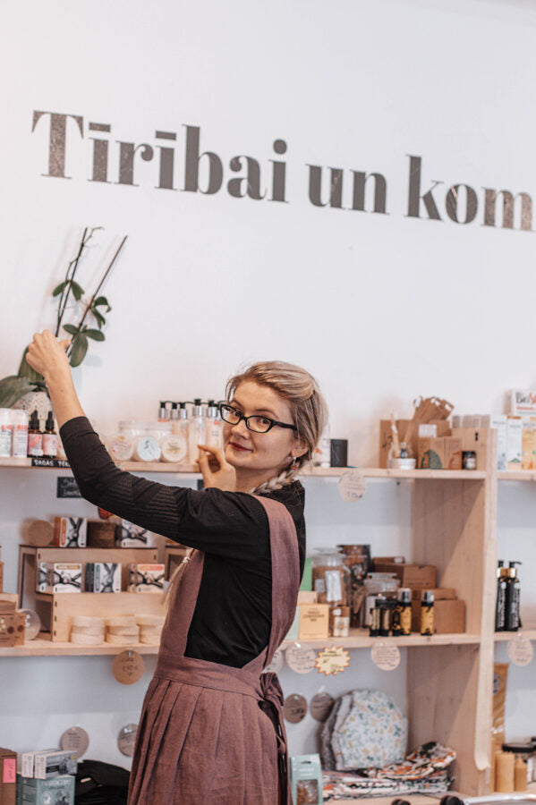 Garšu fejas burzītā lina garais priekšauts