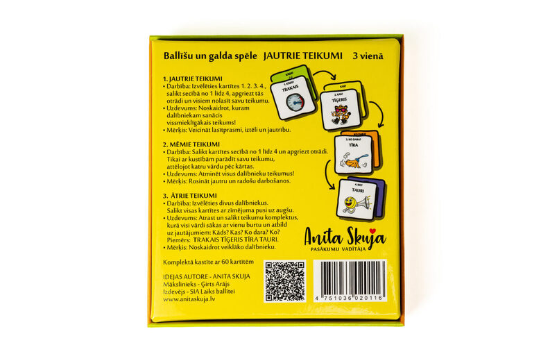 Spēle JAUTRIE TEIKUMI, trīs spēles vienā
