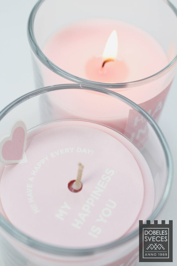 "HAPPINESS is you" stikla glāzē ar maijpuķīšu aromātu 1gb