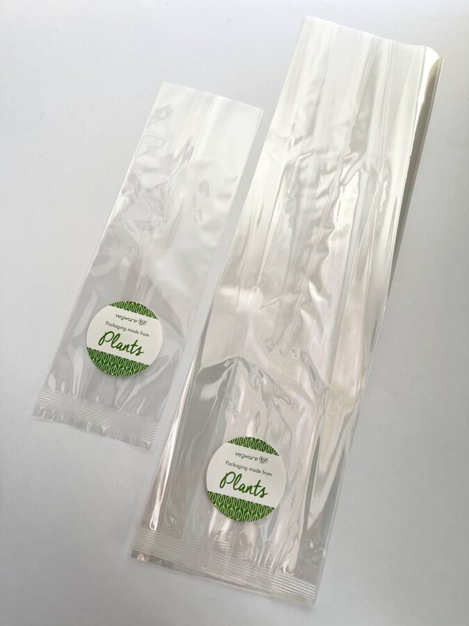 Caurspīdīgi un pārstrādājami dāvanu maisiņi "Vegware" 1gb