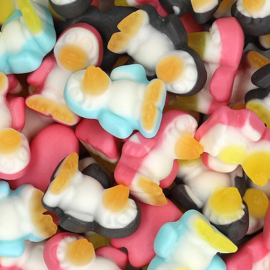 Pingvīnu formas želejas konfektes bez laktozes un glutēna 50g