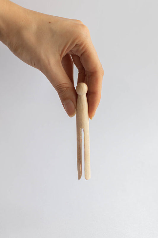 Wooden clothes pegs