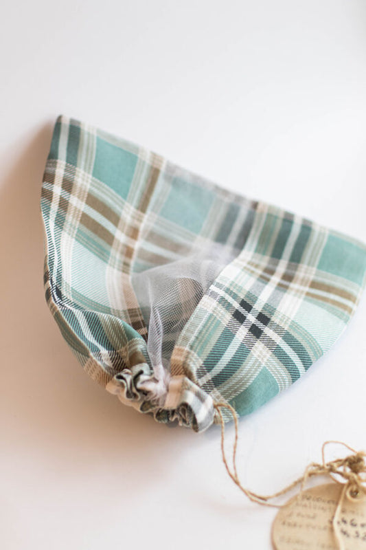 Checkered fabric bag