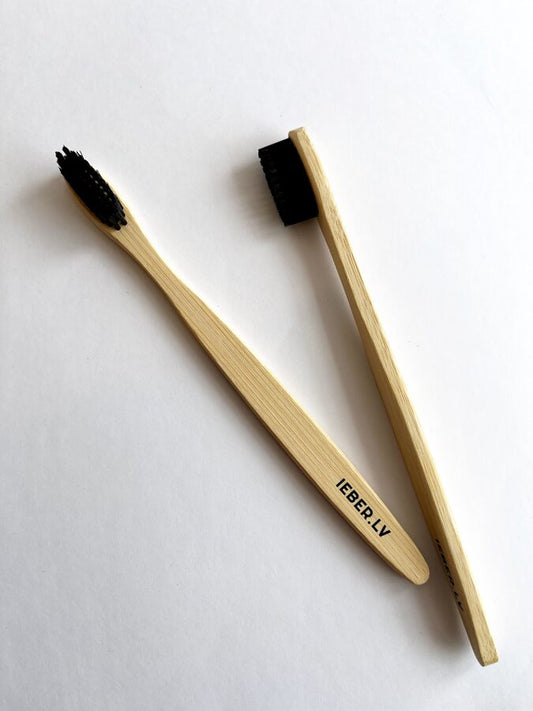 Bamboo toothbrush with nylon bristles