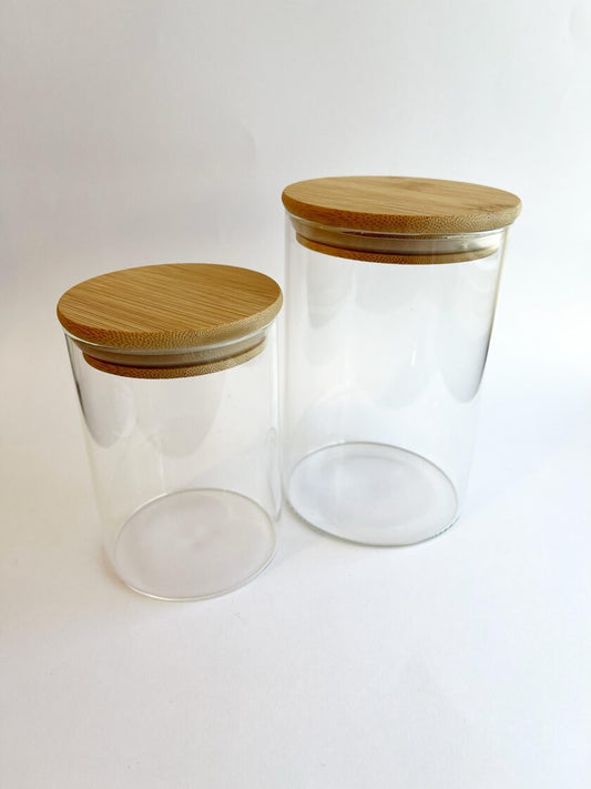 Glass container with airtight lid