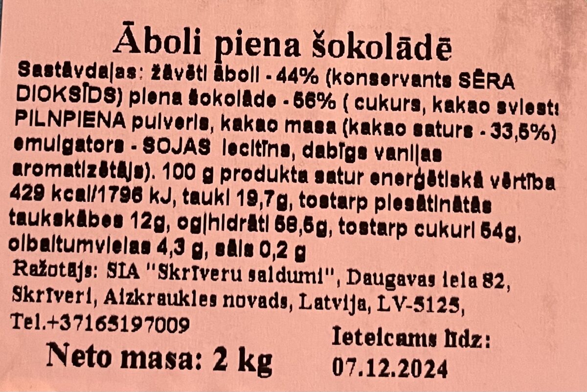 Āboli piena šokolādē 50g
