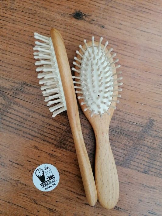 Hair comb with wooden bristles 1pc