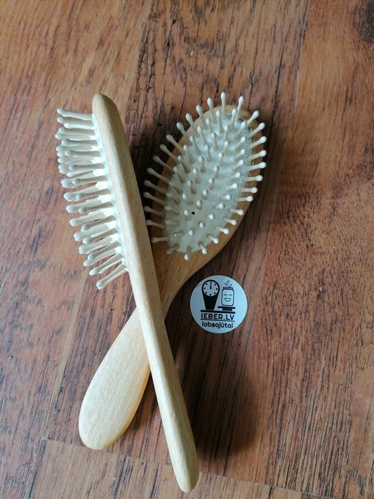 Hair comb with wooden bristles 1pc
