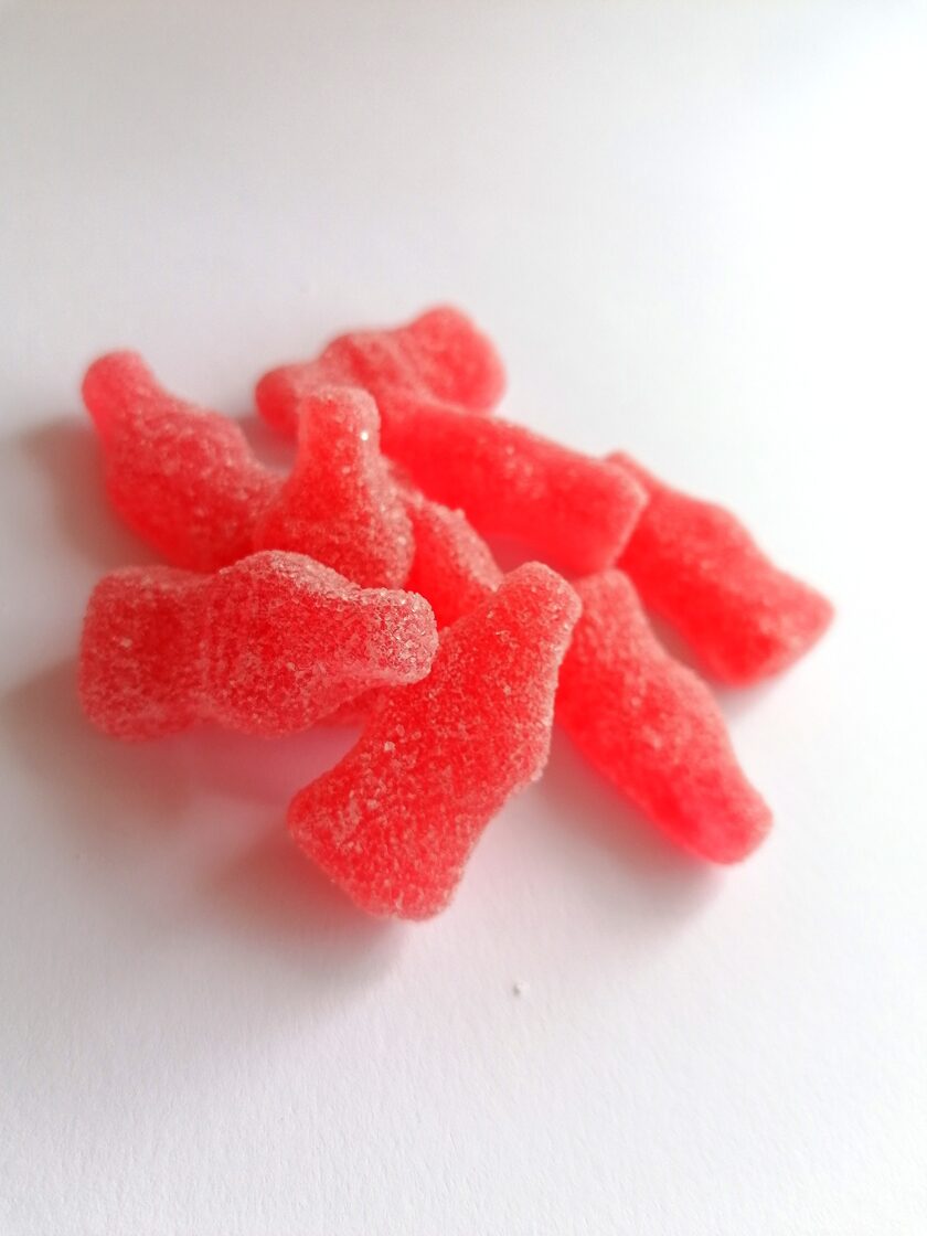 Želejas konfektes pudelītes ar plūškoka garšu 50g