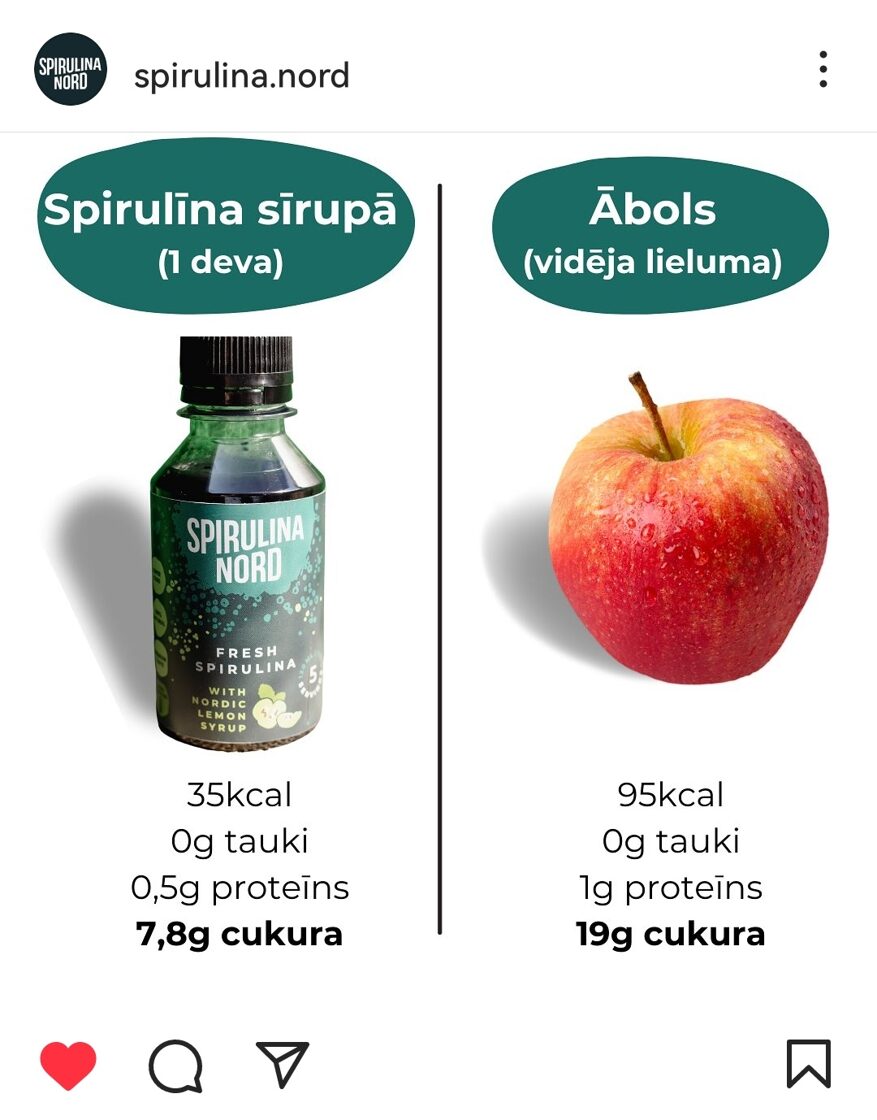 Fresh spirulina with syrup