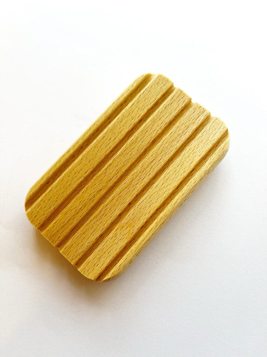 Wooden soap and shampoo stand, soap dish