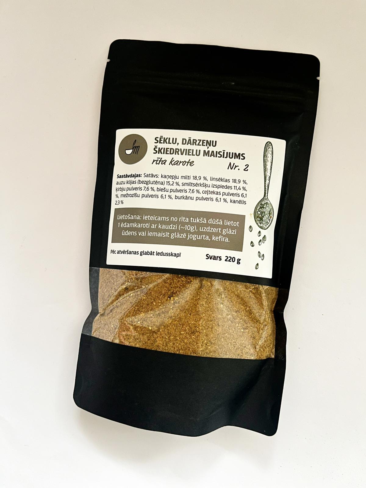 Sēklu, dārzeņu šķiedrvielu maisījums Rīta karote Nr.2 (220g)