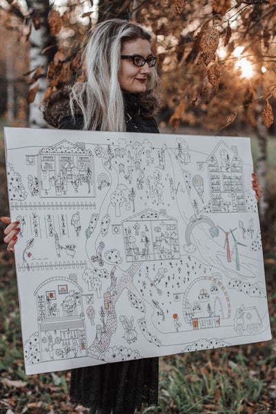 Milzu krāsojamais plakāts ZERO WASTE CITY