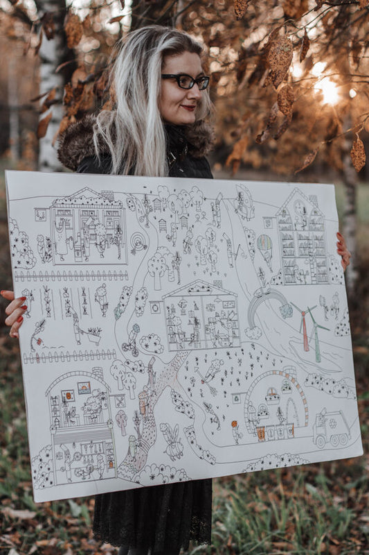 Milzu krāsojamais plakāts ZERO WASTE CITY