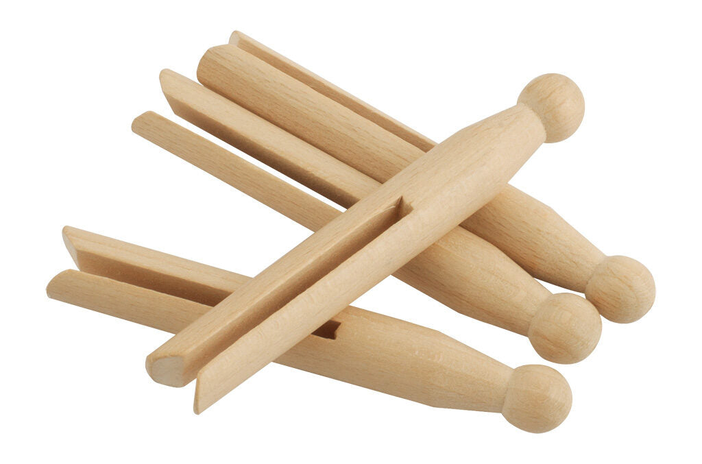 Wooden clothes pegs