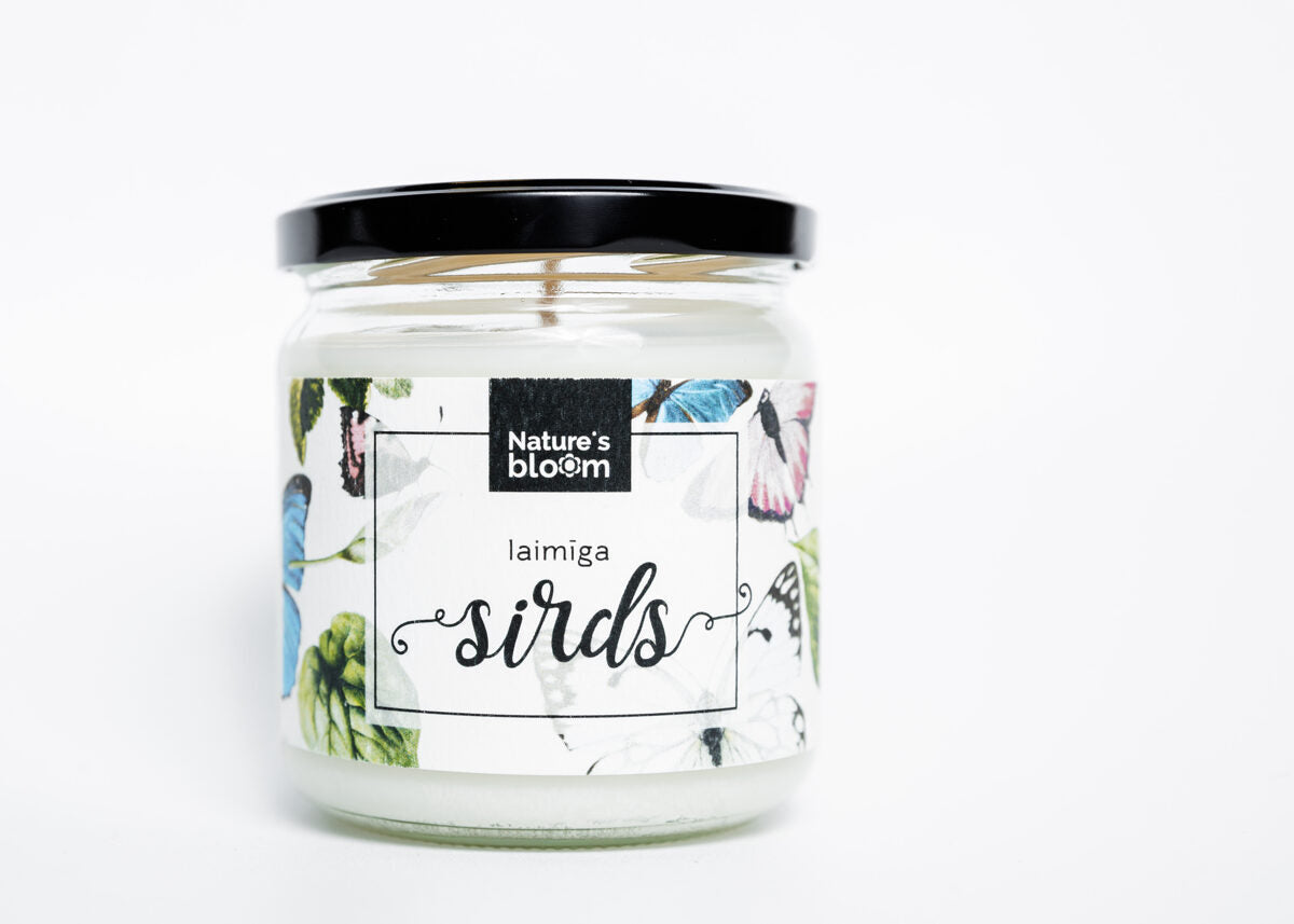 Cēsu aromātiskā svece stikla burciņā ar uzrakstu