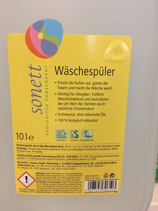 Sonett fabric softener and rinse aid