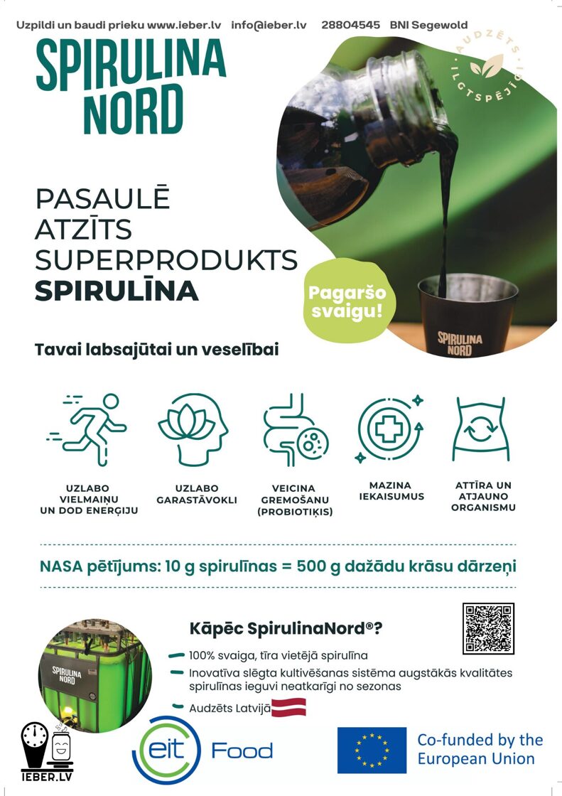 Fresh spirulina with syrup
