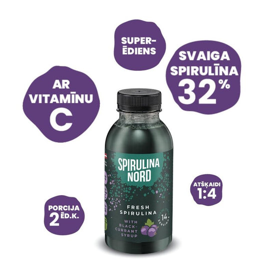 Fresh spirulina with syrup